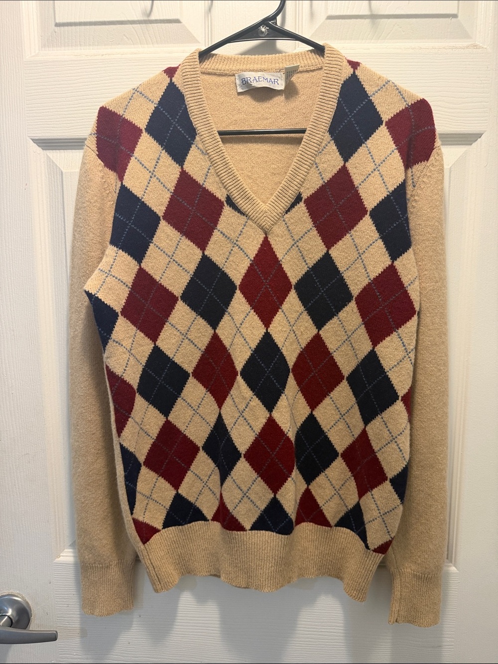 Vintage Braemar 100% Scottish Cashmere V-Neck Sweater